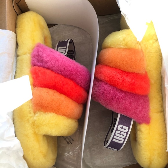 Ugg Big Fluff Yeah Slide 3 rainbow - Picture 4 of 6